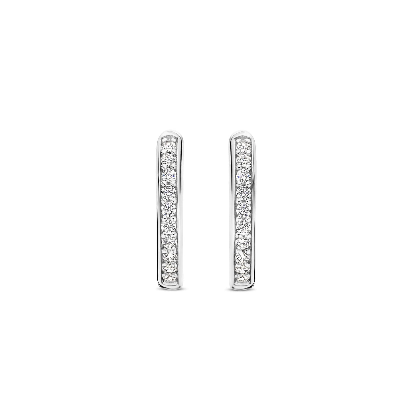 Sterling Silver Cubic Zirconia Hoop Earrings 7812ZI