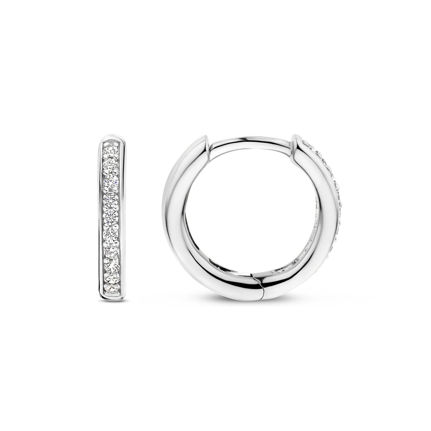 Sterling Silver Cubic Zirconia Hoop Earrings 7812ZI