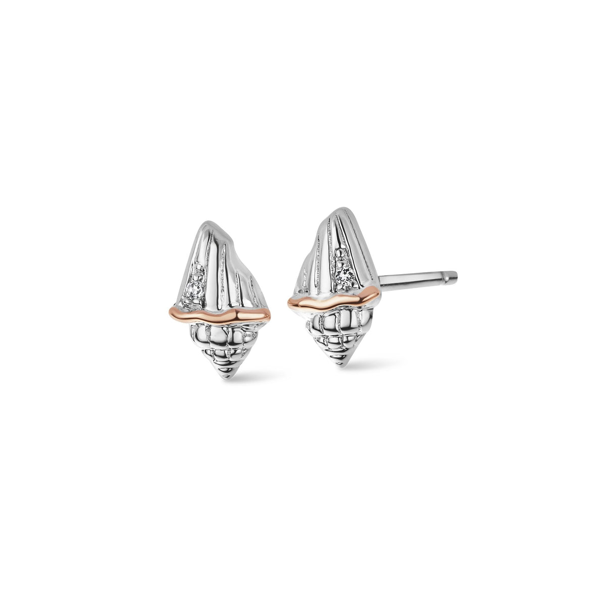 Silver & Gold Sounds Of The Sea Stud Earrings 3SBCH0750