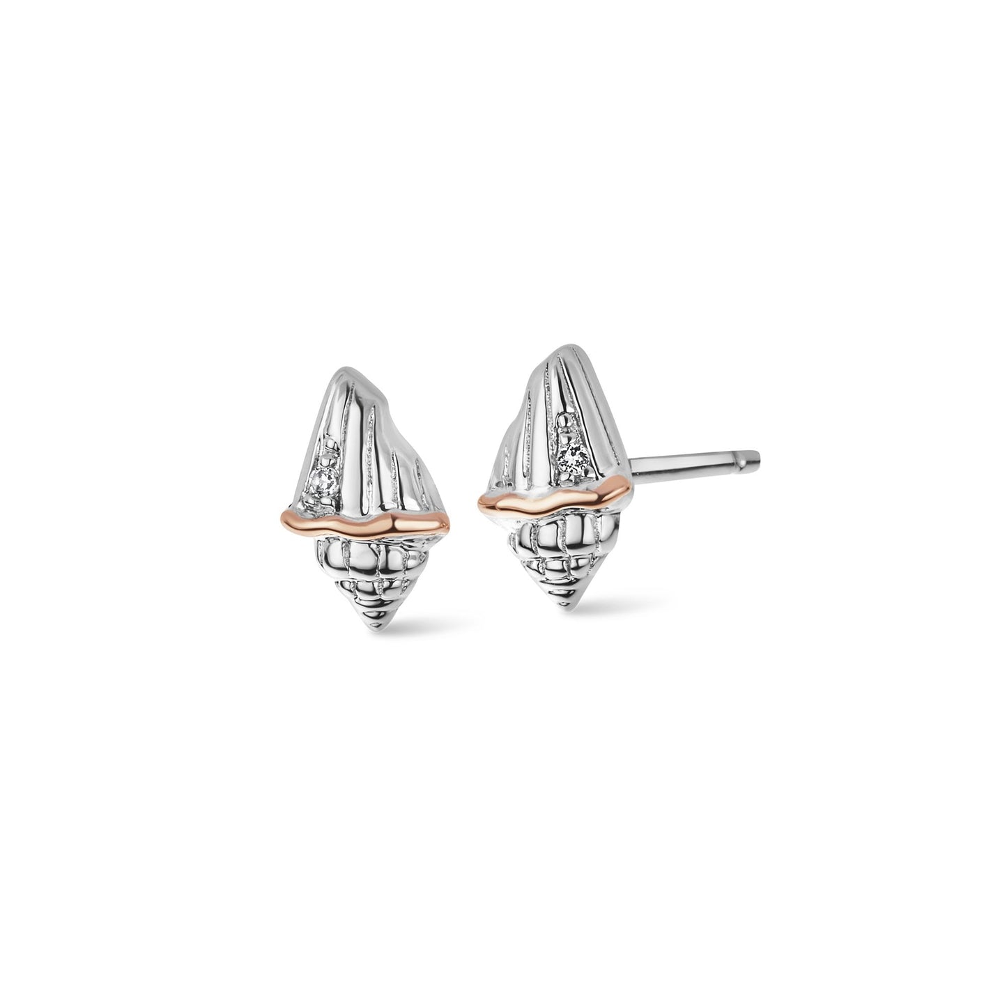 Silver & Gold Sounds Of The Sea Stud Earrings 3SBCH0750