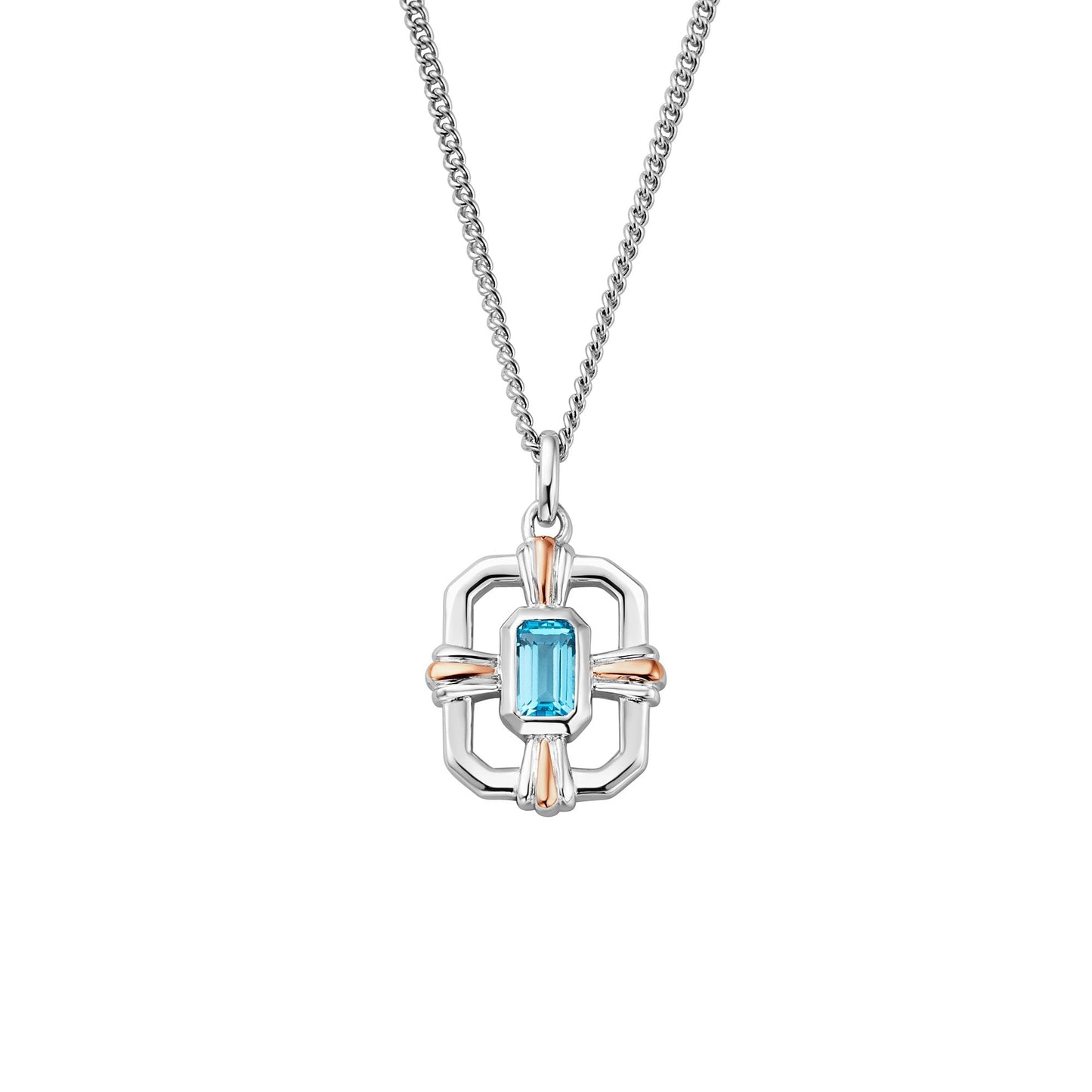 Silver & Gold Enchanted Gateways Blue Topaz Pendant 3SEGW0728