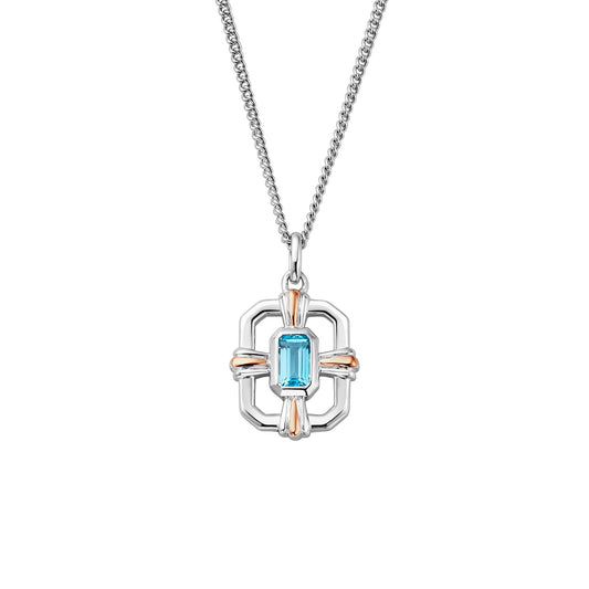 Silver & Gold Enchanted Gateways Blue Topaz Pendant 3SEGW0728