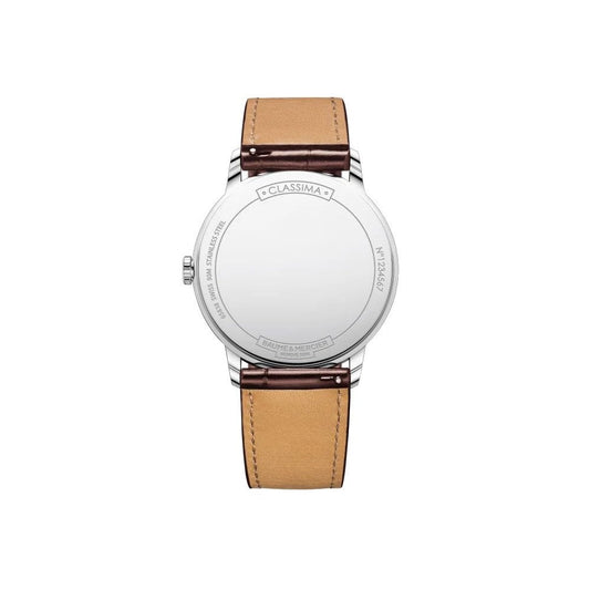 Gents Steel Quartz Watch on Leather Strap, Date Classima 10415