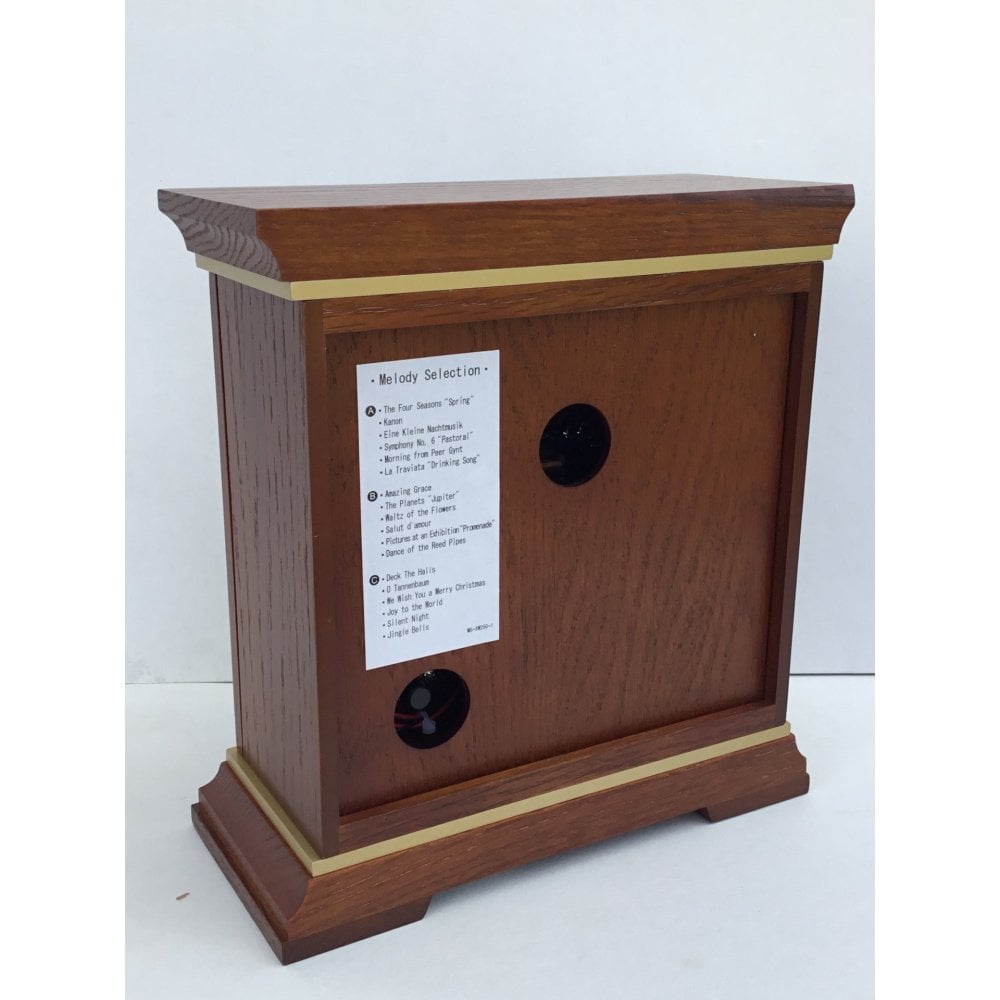 Oak Wood Finish Musical Battery Mantel Clock QXW249B