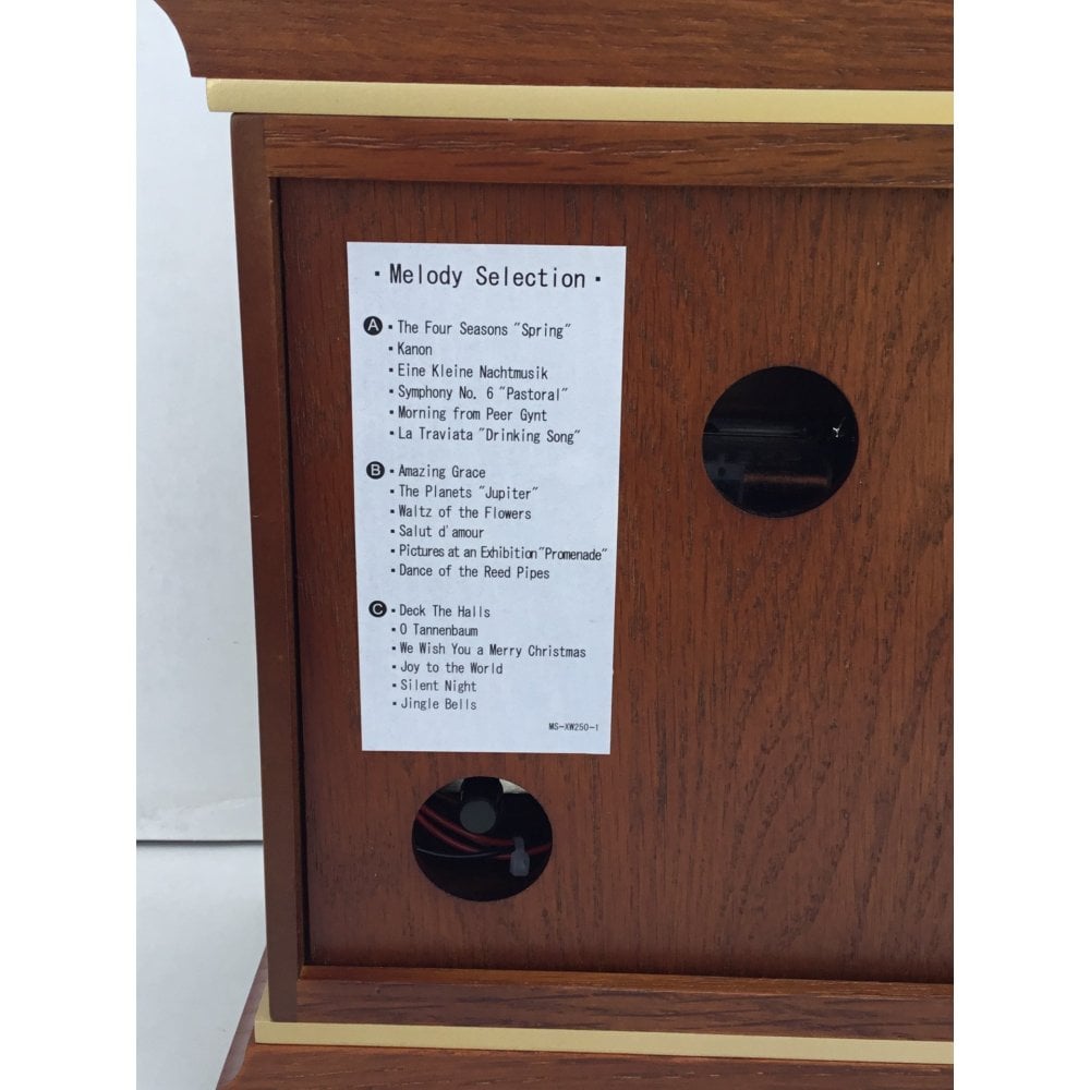Oak Wood Finish Musical Battery Mantel Clock QXW249B