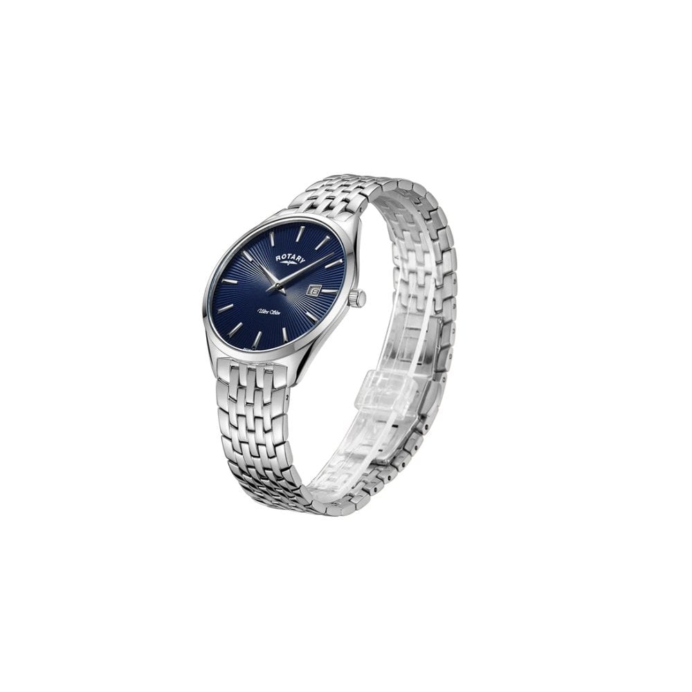 Ultraslim Mens Stainless Steel Quartz Blue Dial Watch GB08010/05