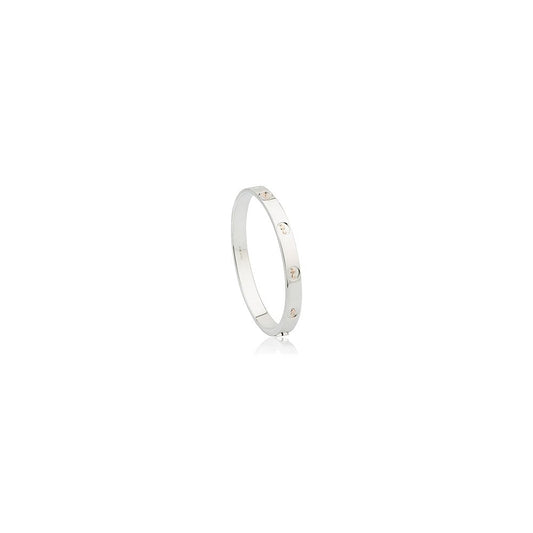 Ladies Silver and Gold Tree of Life Insignia Bangle 3STOLMNBG1