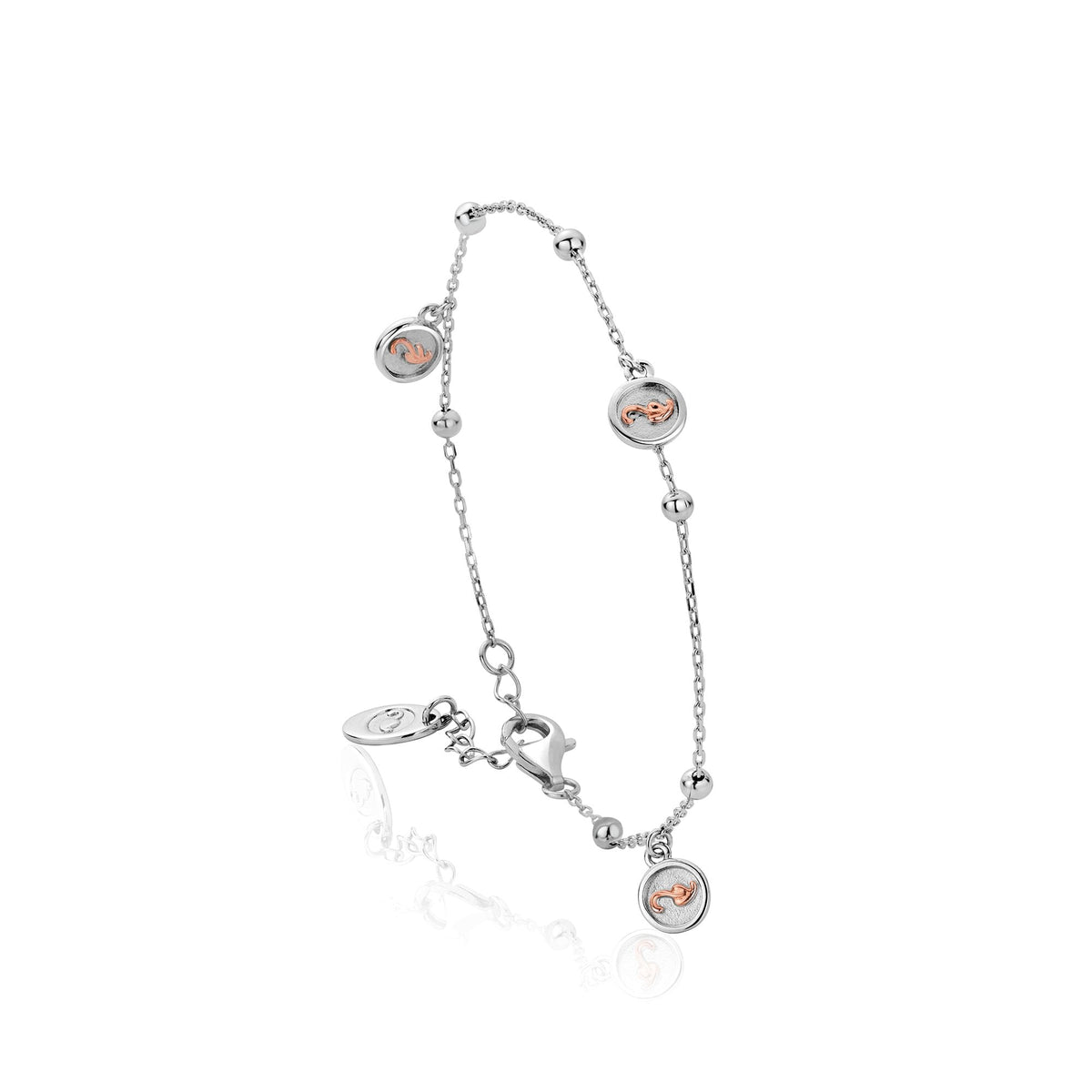 Ladies Silver & Welsh Gold Insignia Bracelet 3STOL0602