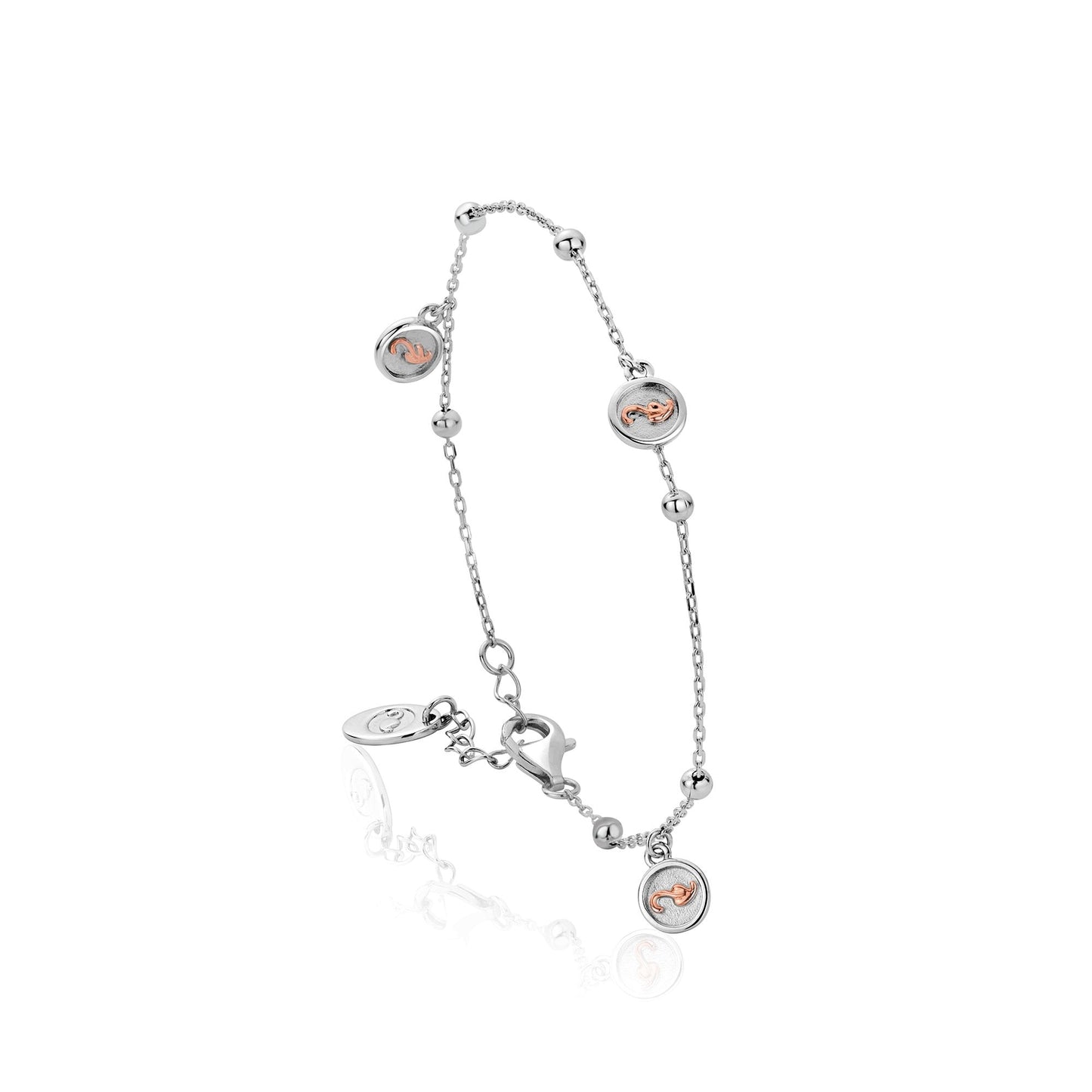Ladies Silver & Welsh Gold Insignia Bracelet 3STOL0602