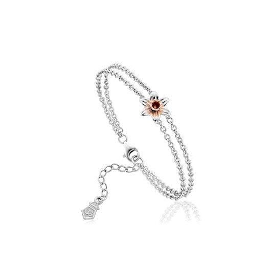 Silver & Welsh Gold Ladies Daffodil Bracelet 3SDMB
