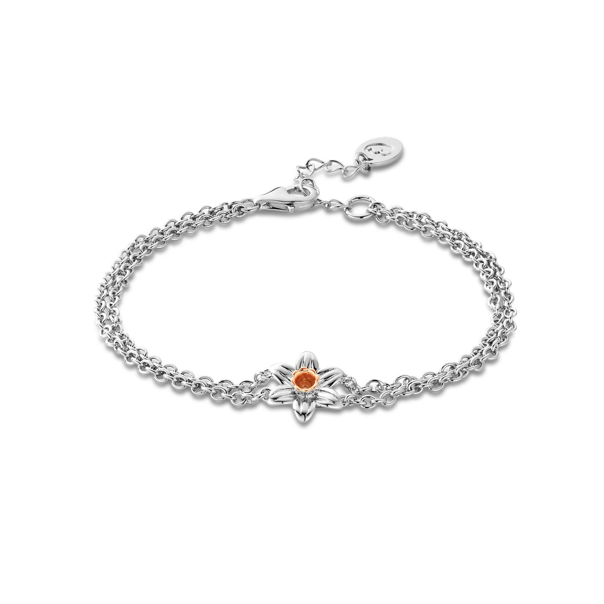 Silver & Welsh Gold Ladies Daffodil Bracelet 3SDMB