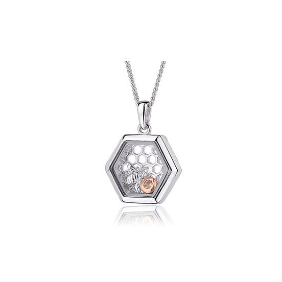 Silver & Welsh Gold Inner Charm Honey Bee Pendant 3SICLP11