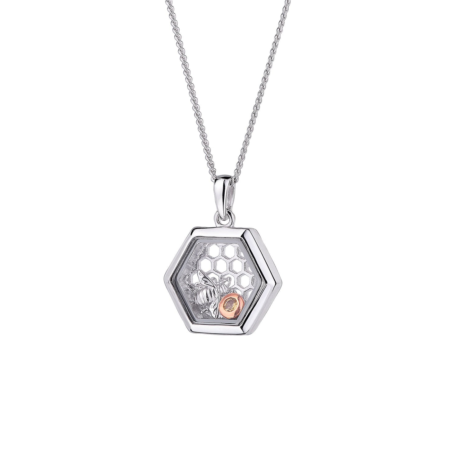 Silver & Welsh Gold Inner Charm Honey Bee Pendant 3SICLP11