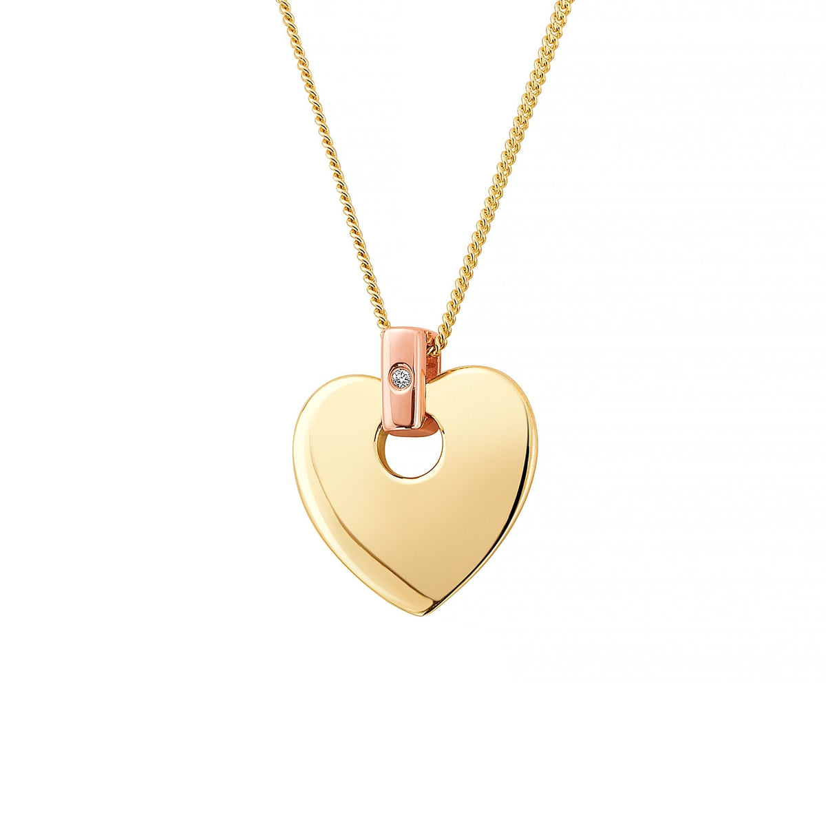 9ct Gold Ladies Cariad Diamond Heart Pendant CAHP