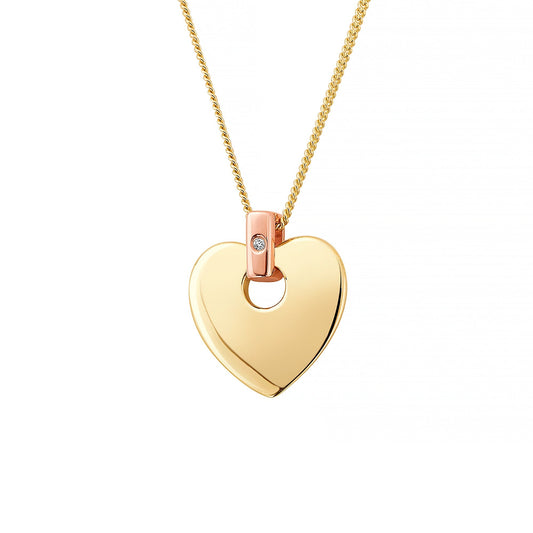 9ct Gold Ladies Cariad Diamond Heart Pendant CAHP