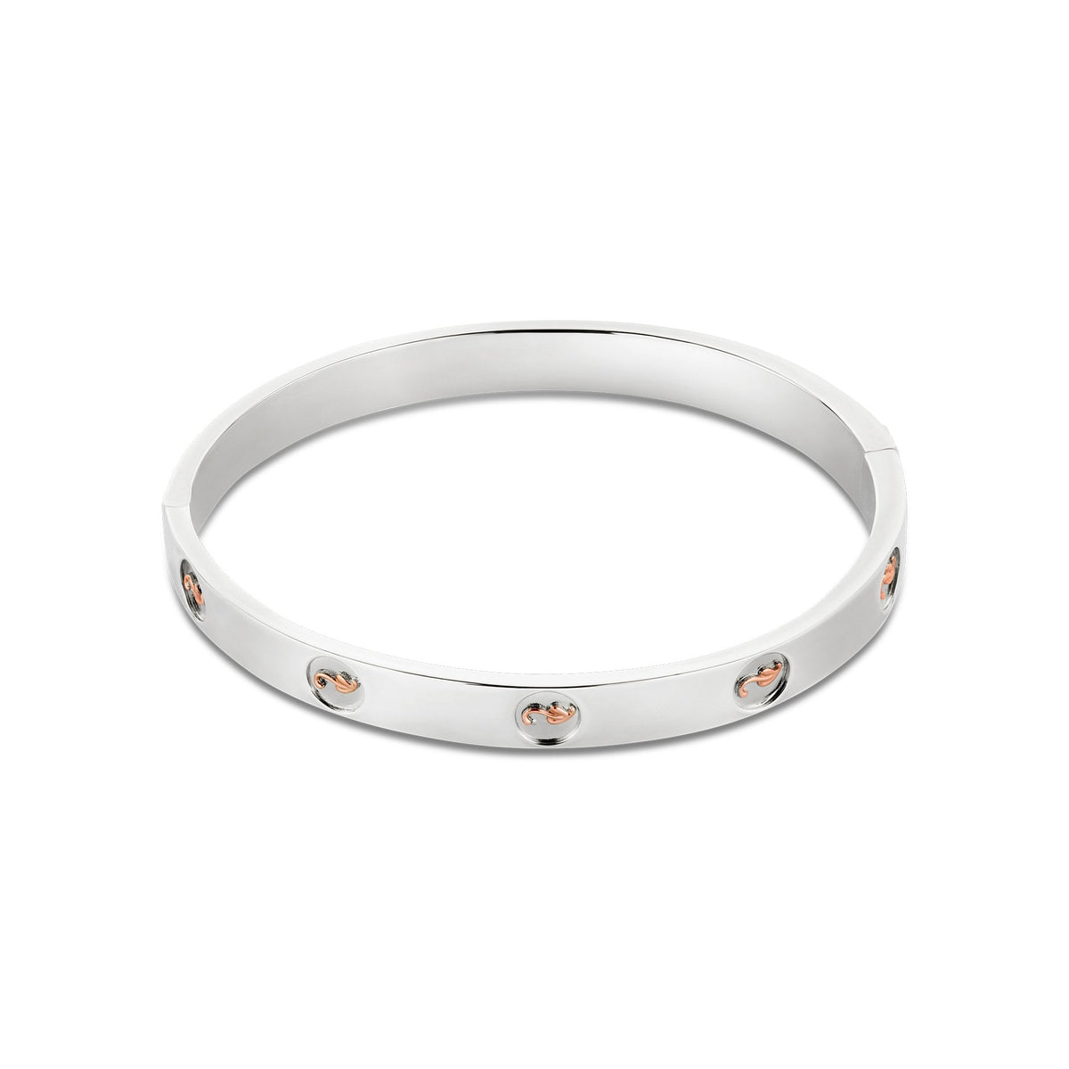Ladies Silver and Gold Tree of Life Insignia Bangle 3STOLMNBG1