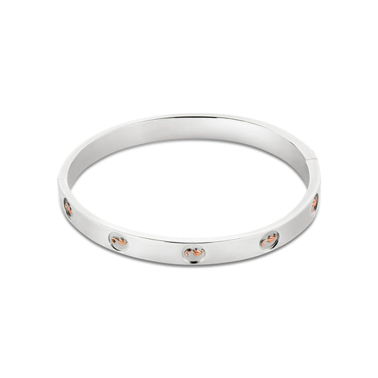 Ladies Silver and Gold Tree of Life Insignia Bangle 3STOLMNBG1
