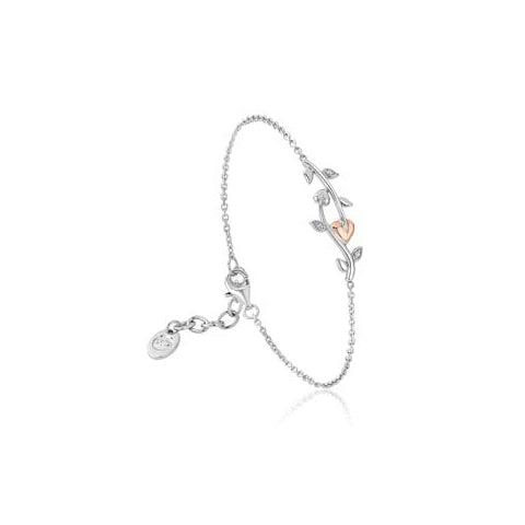 Silver and Gold Vine Of Life White Topaz Bracelet 3STOL0234