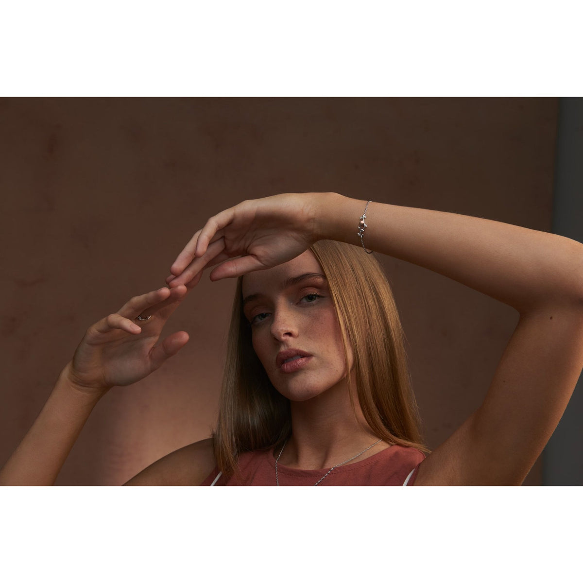 Silver and Gold Vine Of Life White Topaz Bracelet 3STOL0234