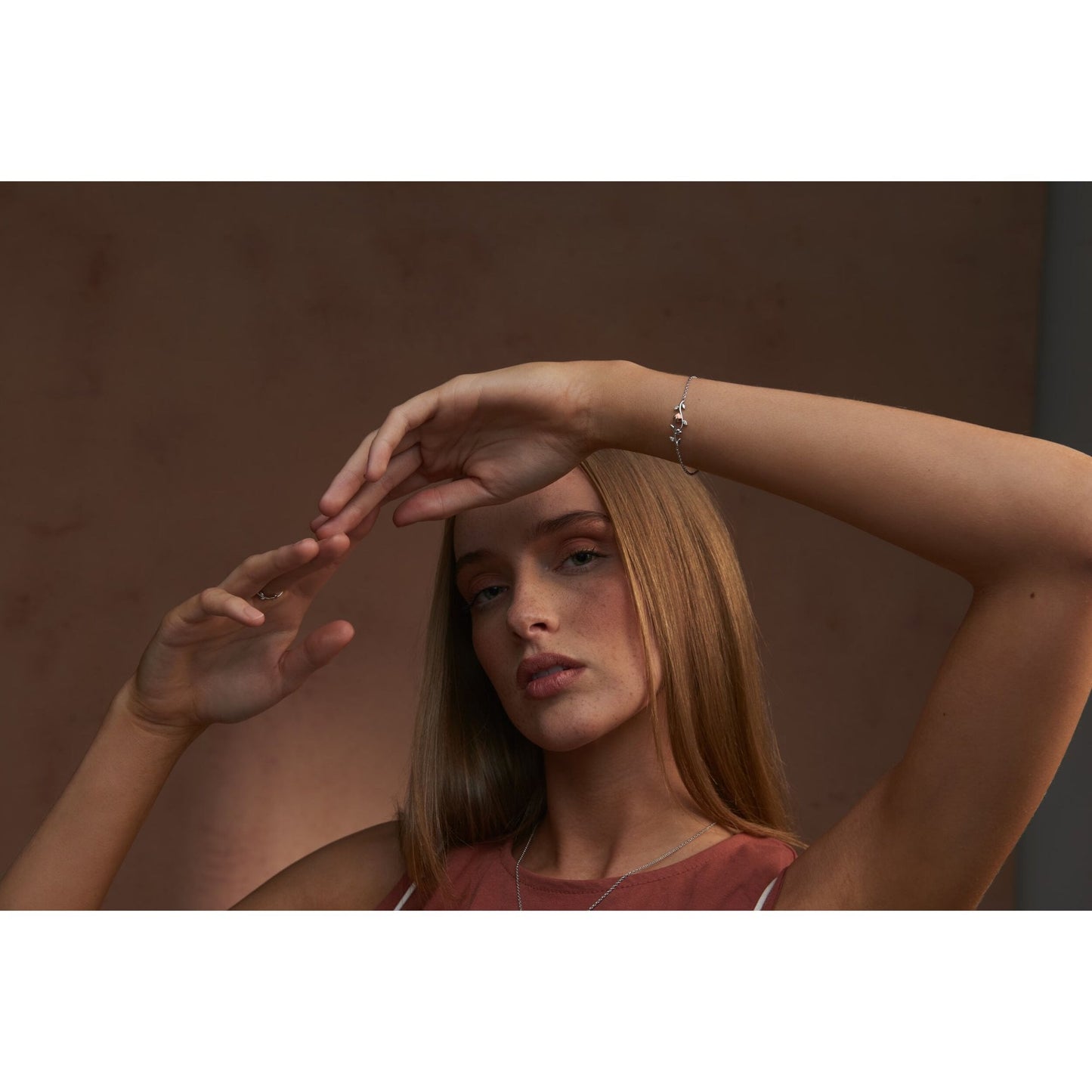 Silver and Gold Vine Of Life White Topaz Bracelet 3STOL0234