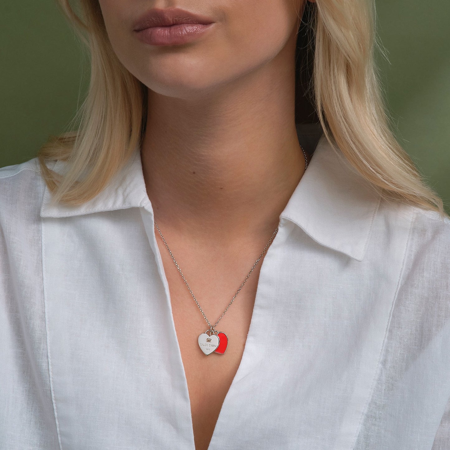 Silver & Welsh Gold Ladies WRU Welsh Heart Pendant 3SWRU0658