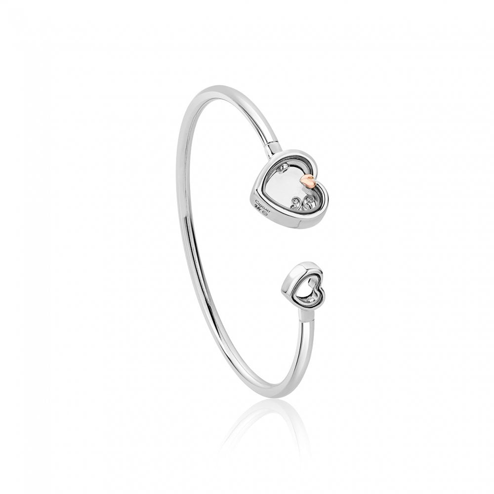 Silver & Welsh Gold Inner Charm Ladies Bangle 3SINC0198