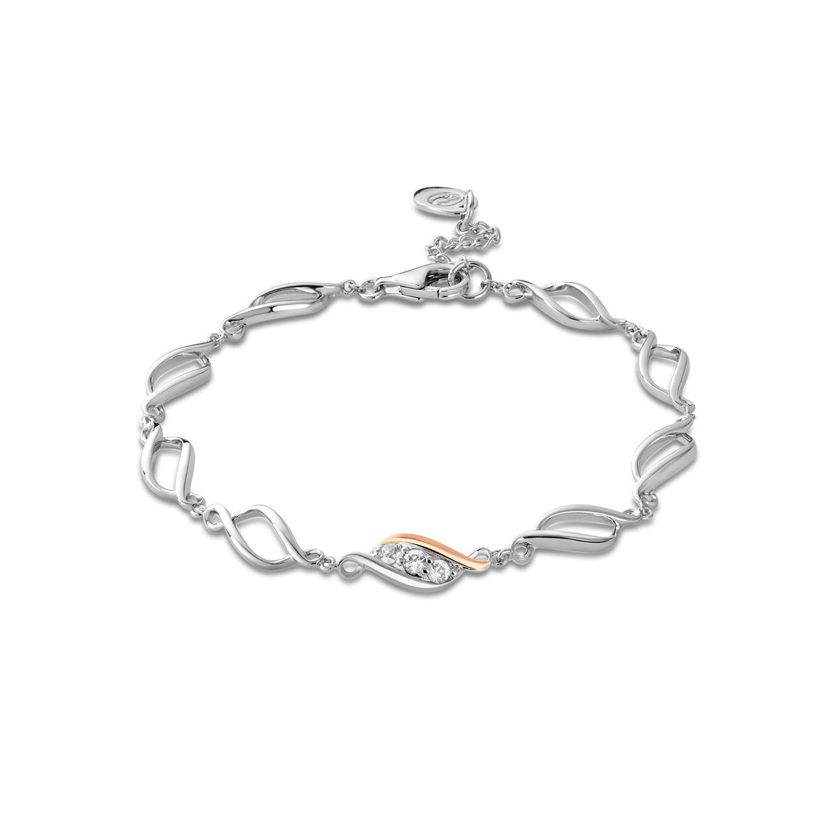 Silver & Gold Past Present Future Silver Bracelet 3SPPF0651