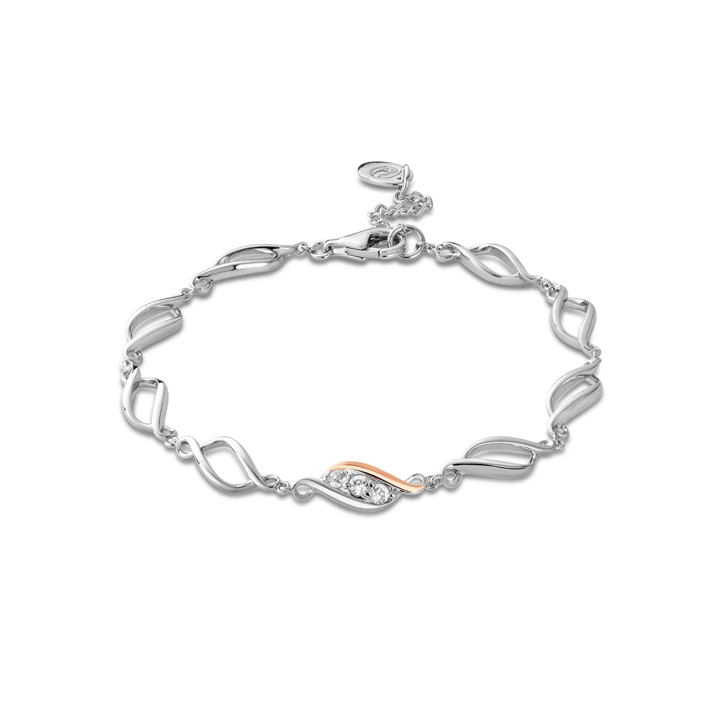 Silver & Gold Past Present Future Silver Bracelet 3SPPF0651