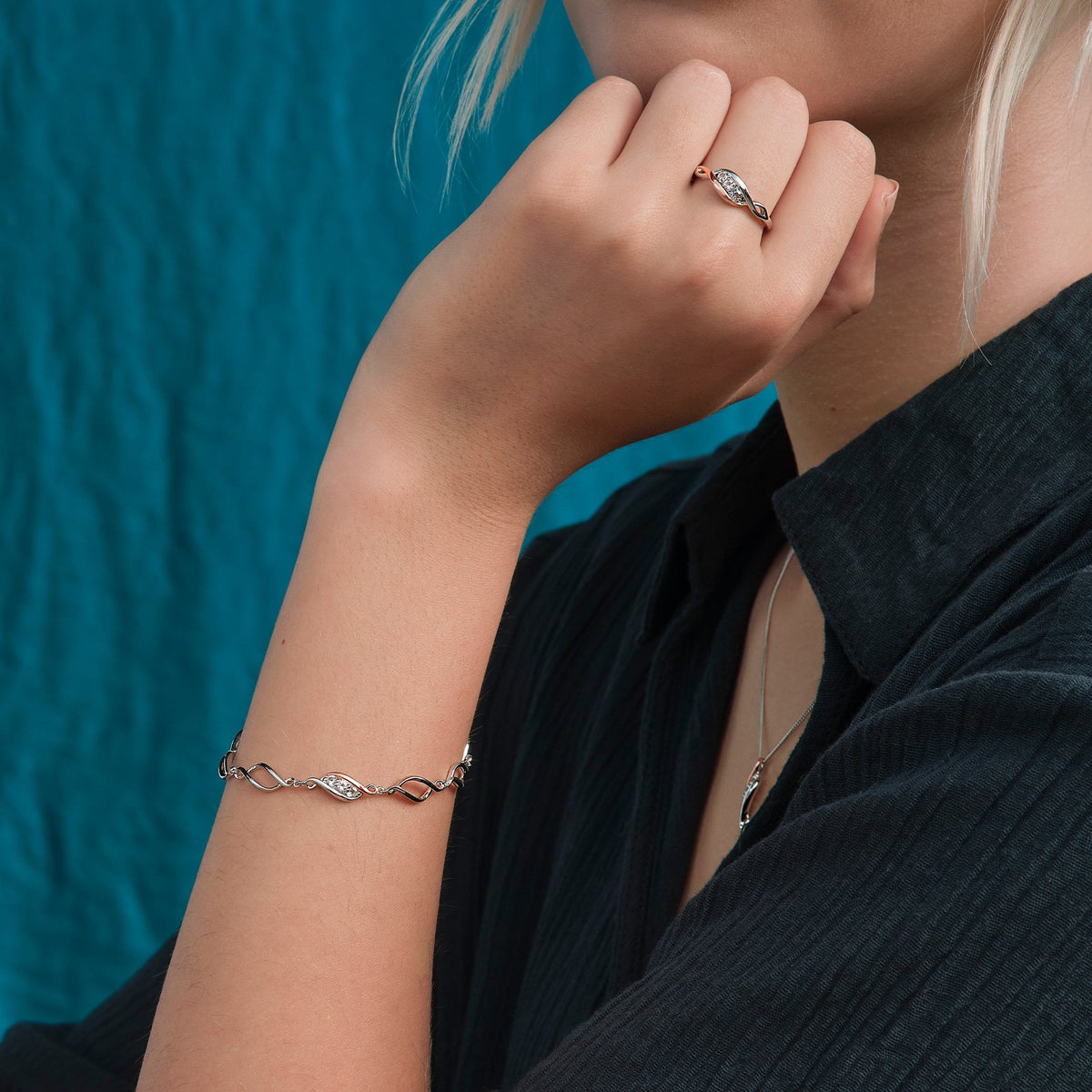 Silver & Gold Past Present Future Silver Bracelet 3SPPF0651