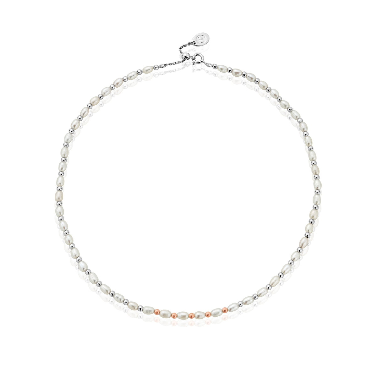 Silver & Gold Freshwater Pearl Beachcomber Necklace 3SBCH0628