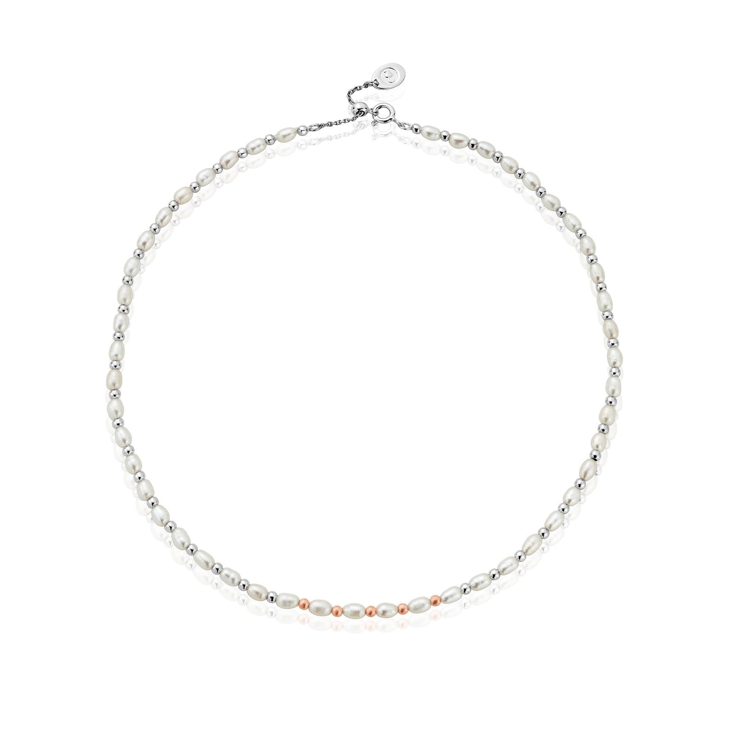 Silver & Gold Freshwater Pearl Beachcomber Necklace 3SBCH0628