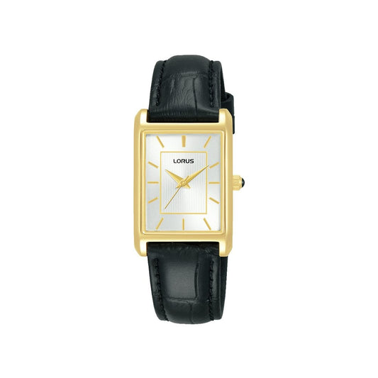Ladies Gold Tone Rectangular Watch on Leather Strap RG290VX9