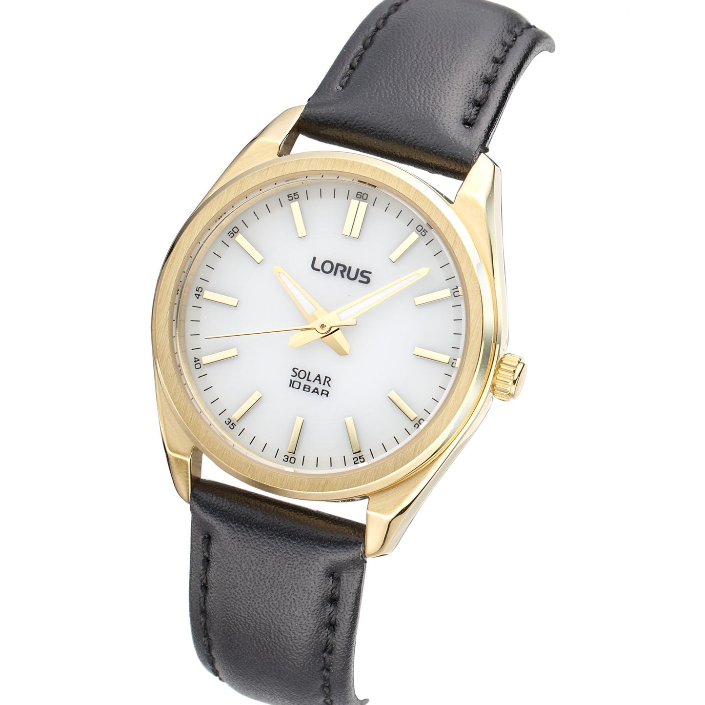 Ladies Gold Tone Solar Watch on Leather Strap RY518AX9