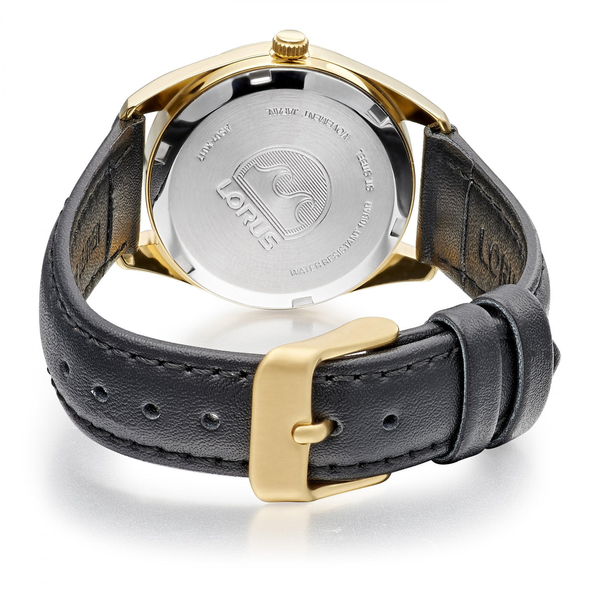 Ladies Gold Tone Solar Watch on Leather Strap RY518AX9