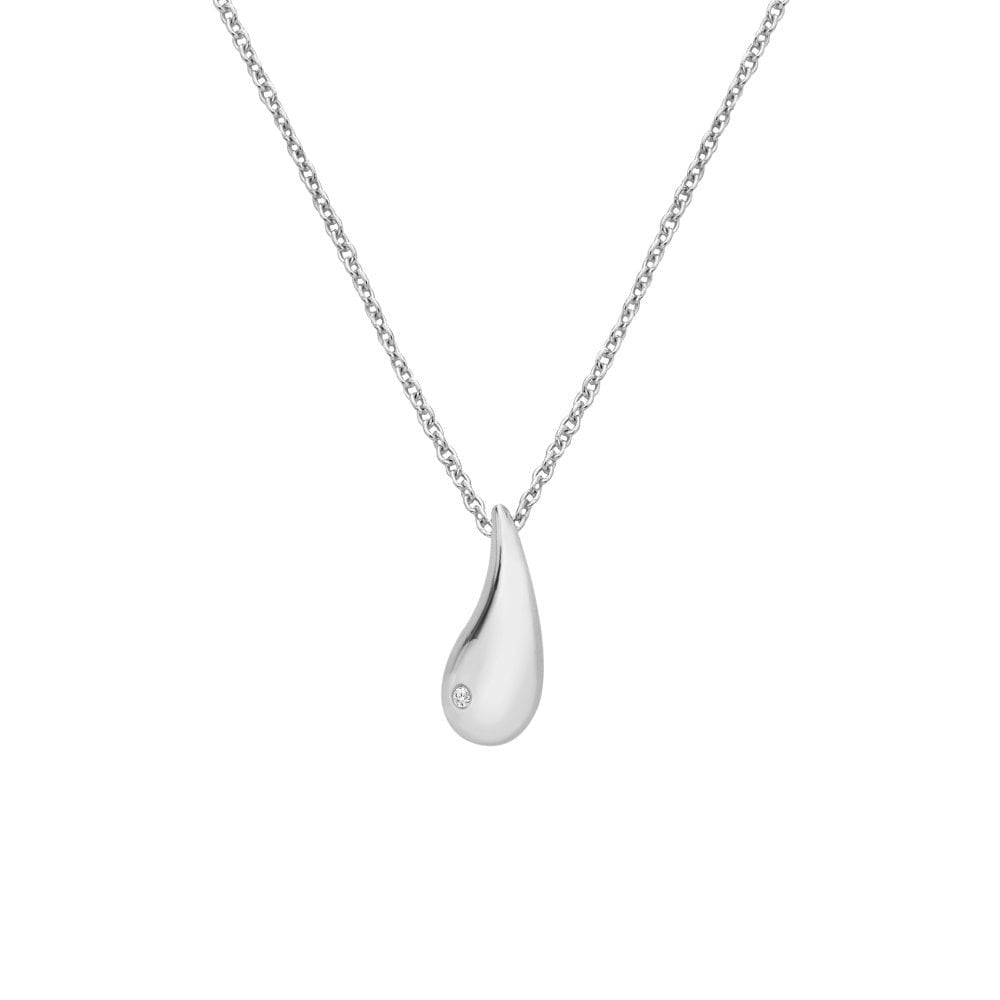 Ladies Sterling Silver Tide Diamond Pendant DP997