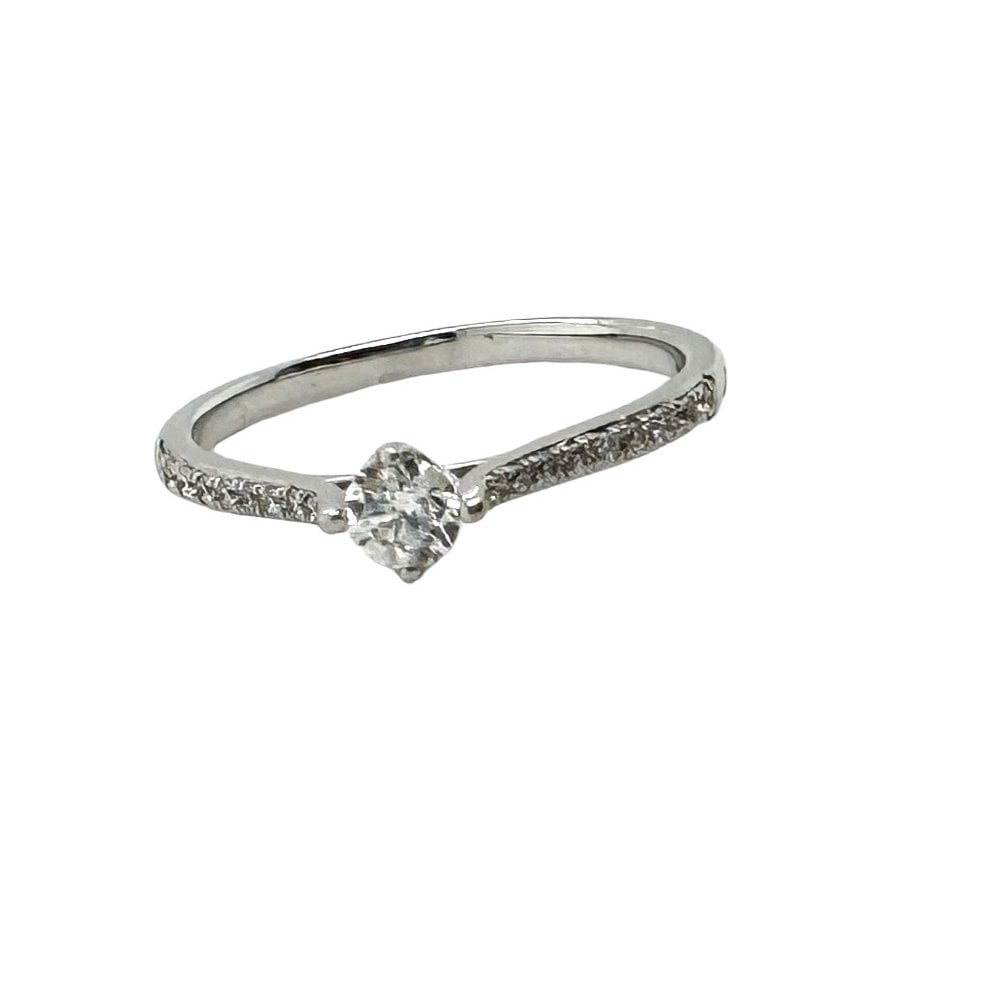 18ct White Gold Diamond Single Stone Engagement Ring