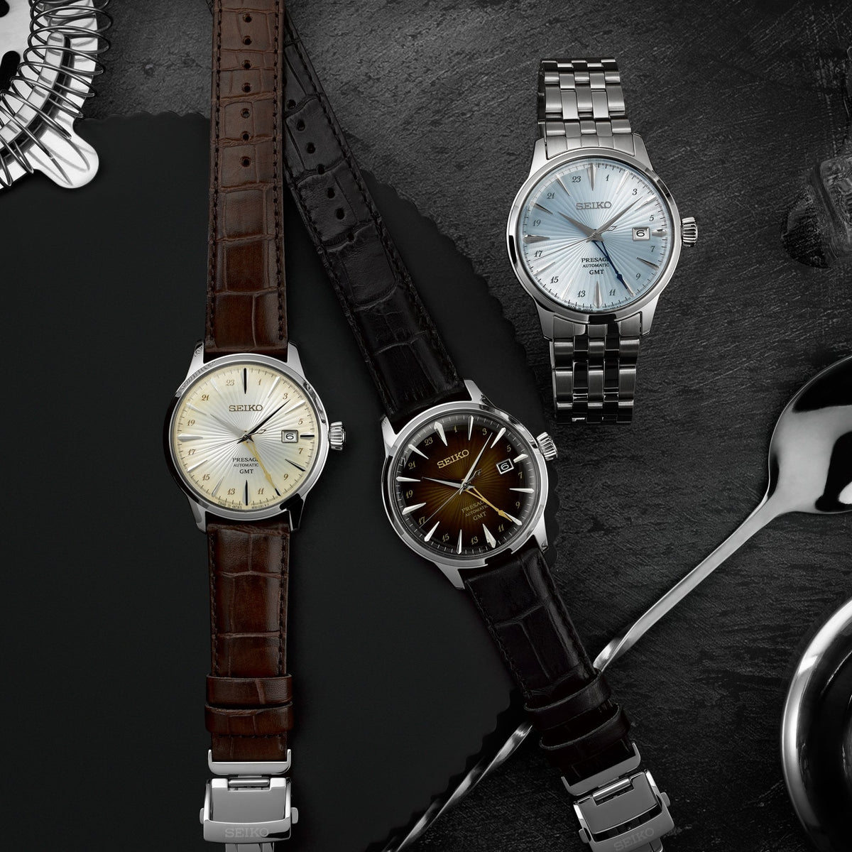 Presage Steel Automatic GMT Watch Acacia Cocktail Time SSK041J1
