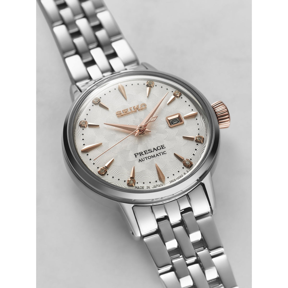 Presage Ladies Steel Automatic Diamond Set Watch SRE009J1