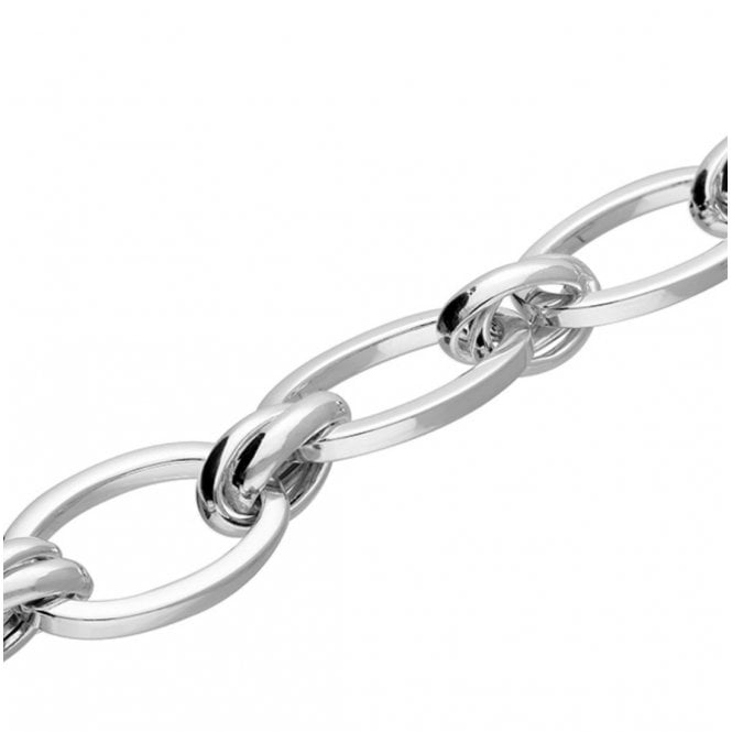 Sterling Silver 19.5cm Hollow Double Link Bracelet