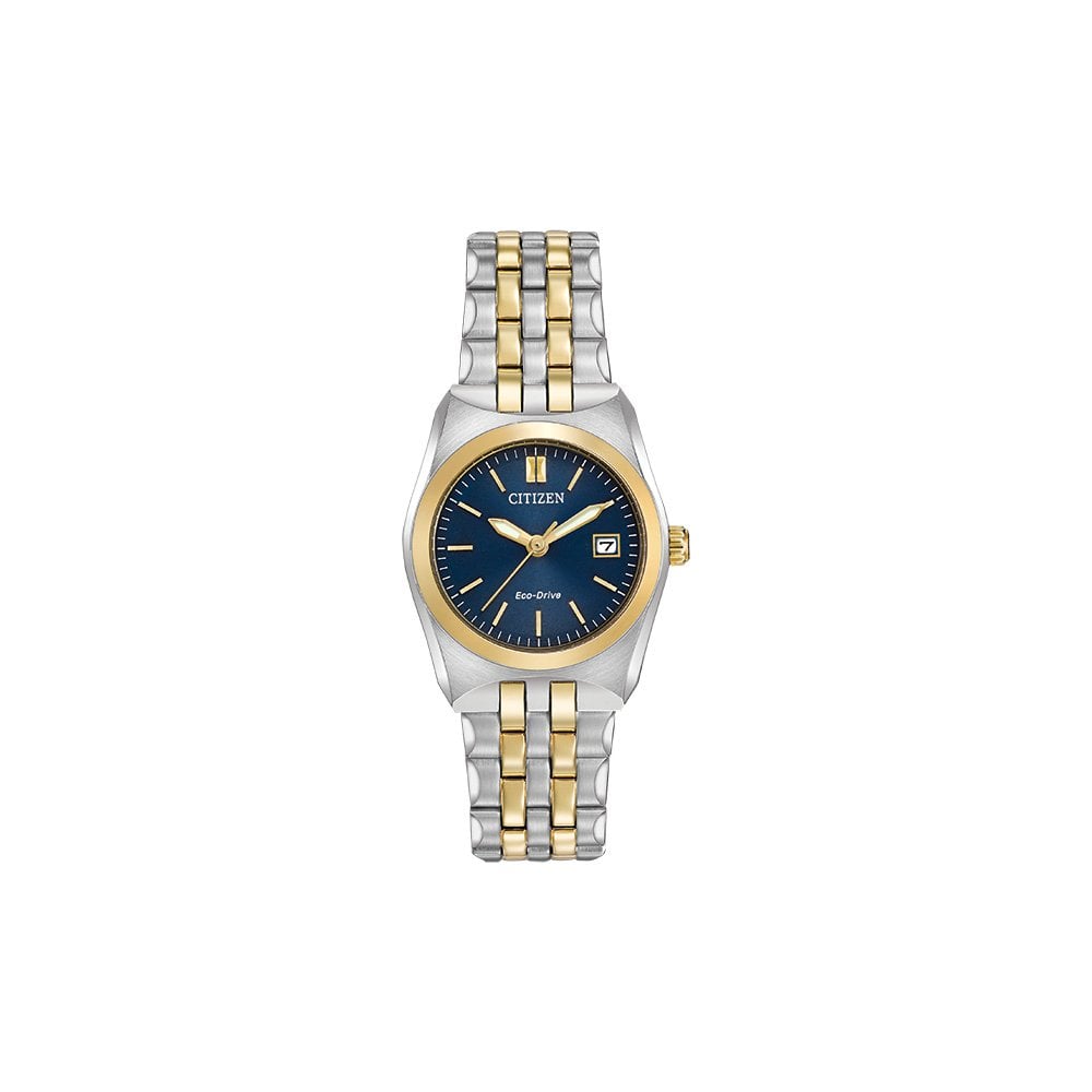 Ladies Two Tone Solar Powered Eco-Drive Watch EW2294-53L