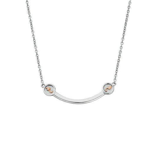 Silver & Welsh Gold Tree Of Life Curve Necklace 3STOL0225