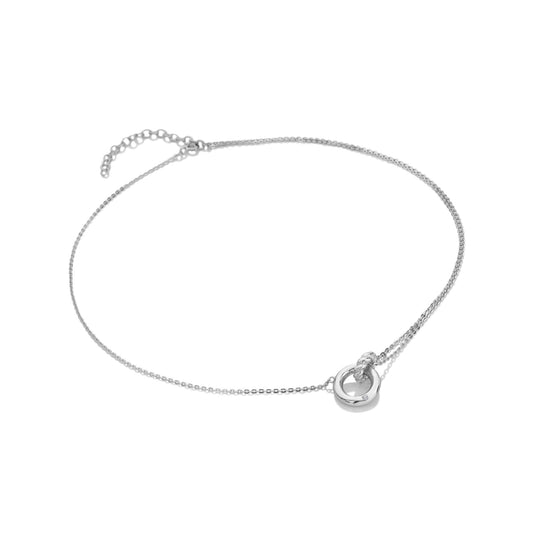 Sterling Silver Ladies Diamond Willow Rope Necklace DN210