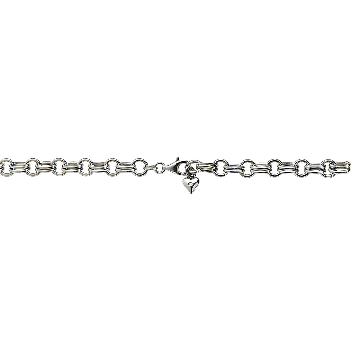 Sterling Silver Ladies Diamond Charm Bracelet DL071