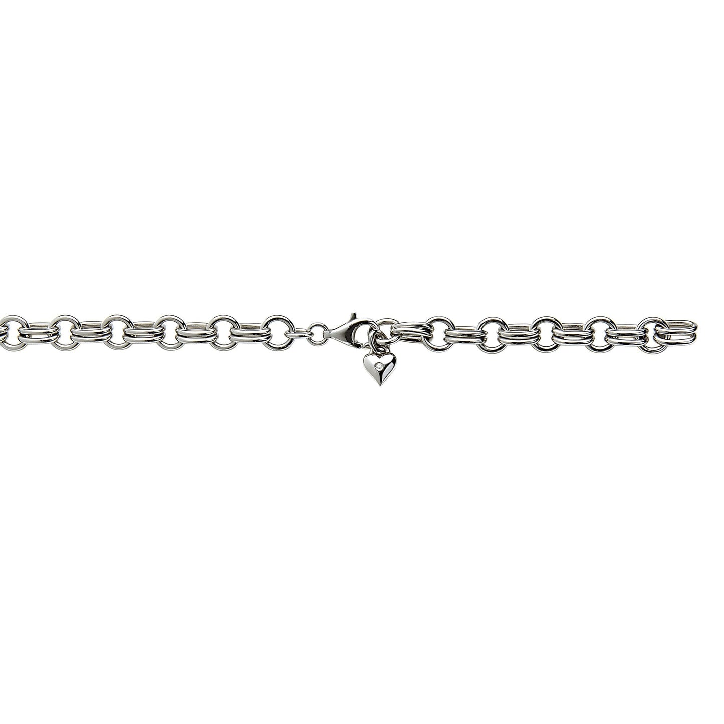 Sterling Silver Ladies Diamond Charm Bracelet DL071