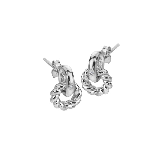 Sterling Silver Ladies Diamond Willow Drop Earrings DE804