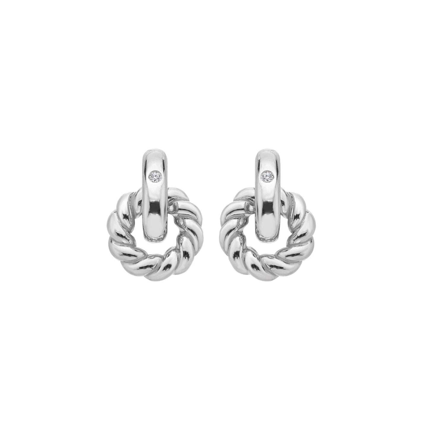 Sterling Silver Ladies Diamond Willow Drop Earrings DE804