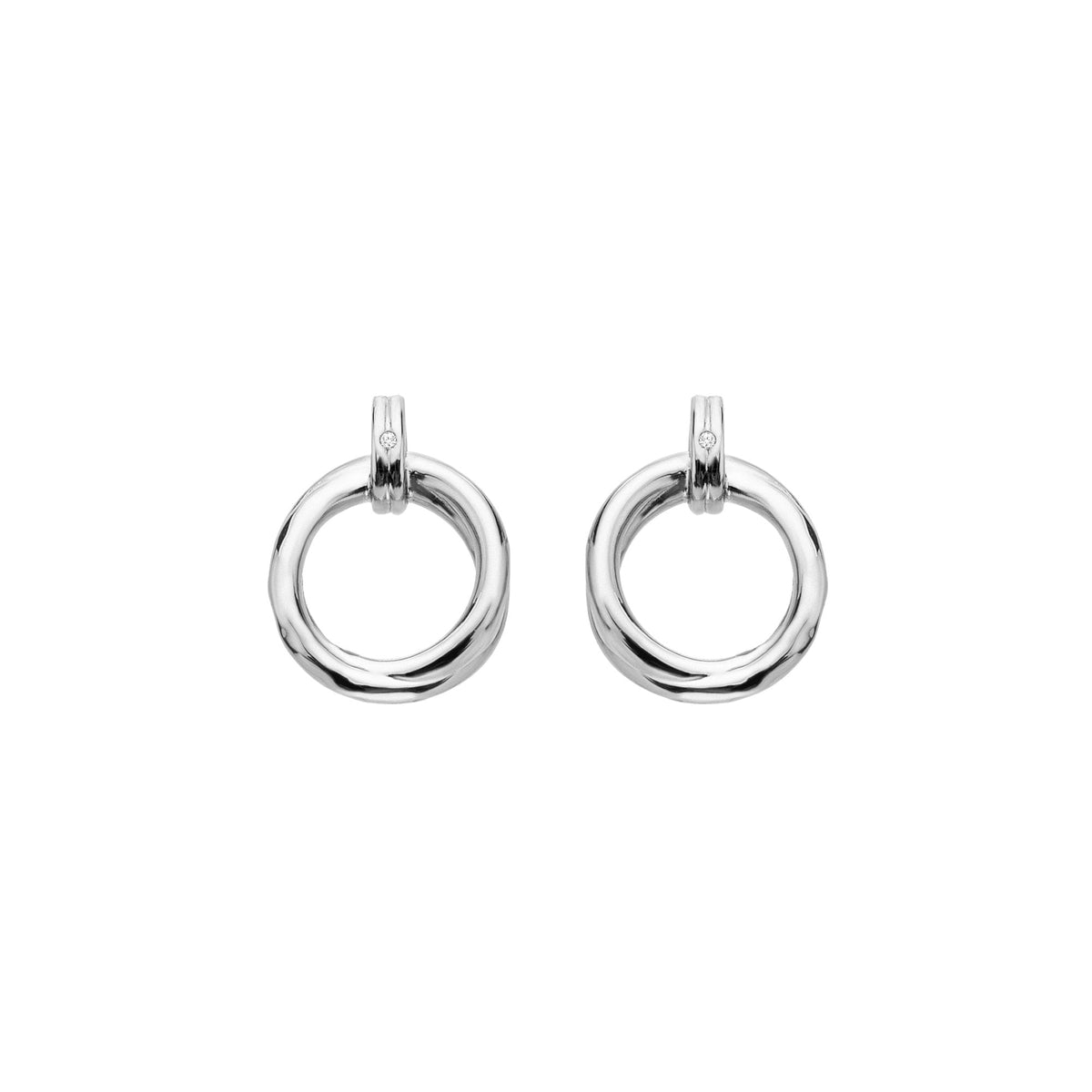 Ladies Sterling Silver Aura Diamond Stud Earrings DE824