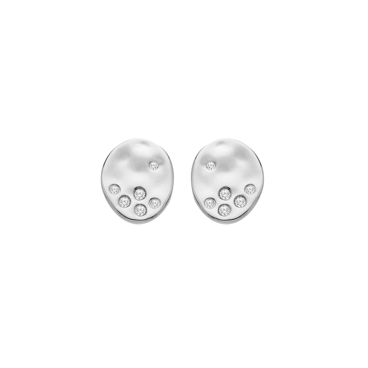 Ladies Sterling Silver Diamond Illuminate Stud Earrings DE825