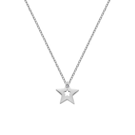 Ladies Sterling Silver Diamond Amulet Star Pendant DP722