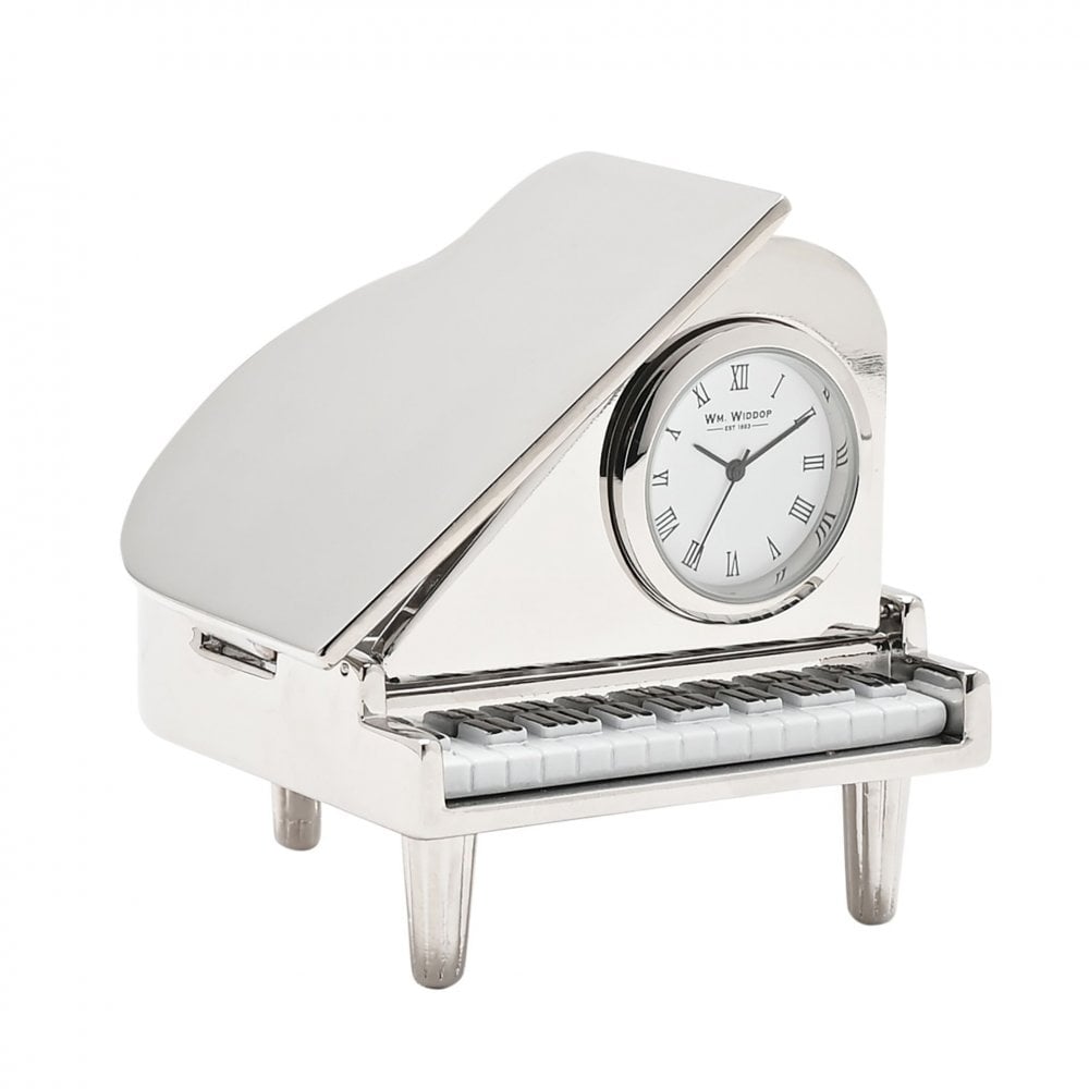 Novelty Miniature Battery Grand Piano Mantel Clock 9884